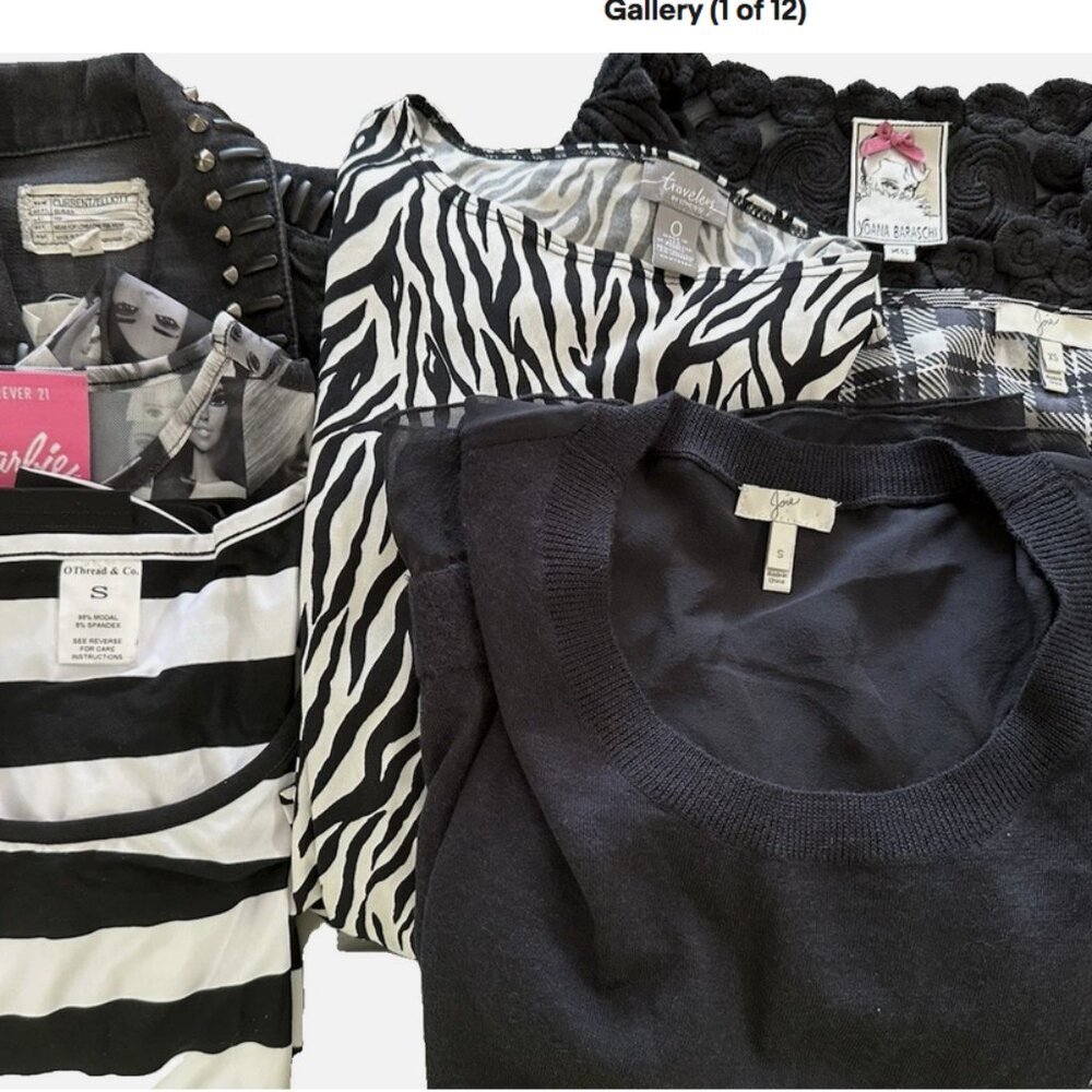 Lot 7 Small Black White Tops Current Elliot Joie Chicos Baraschi